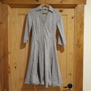 Loft Striped Fit and Flare Dress. Size 0.
